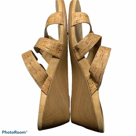Vionic Radia Gold Cork Wedge Comfort Sandals Women's Size 7 - Picture 3 of 12